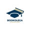 Graduate hat and book logo vector