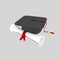 Graduate hat and diploma paper