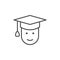 Graduate line outline icon or graduation sign