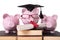 Graduate Piggy Bank college graduation diploma