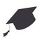 Graduate student hat doodle icon. High education and graduation symbol. Vector isolated illustration