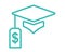 Graduate Student Loan Icon - Student Loan Graphics for Education Financial Aid or Assistance, Government Loans, and Debt