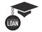 Graduate Student Loan Icons - Student Loan Graphics for Education Financial Aid or Assistance, Government Loans, and Debt