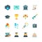 Graduate, student party college graduation vector flat icons