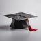 Graduate student\\\'s hat on white background close up