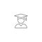 Graduate vector icon symbol education isolated on white background