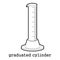 Graduated cylinder icon outline