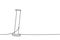 Graduated cylinder one line continuous drawing. Laboratory glass equipment continuous one line illustration. Vector