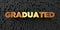 Graduated - Gold text on black background - 3D rendered royalty free stock picture