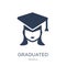 Graduated icon. Trendy flat vector Graduated icon on white background from People collection