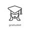 Graduated icon. Trendy modern flat linear vector Graduated icon