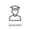 Graduated icon. Trendy modern flat linear vector Graduated icon