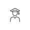 Graduated student line icon