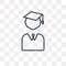 Graduated vector icon isolated on transparent background, linear