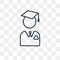 Graduated vector icon isolated on transparent background, linear