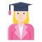 Graduated woman icon, Feminism related vector