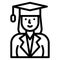 Graduated woman icon, Feminism related vector