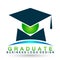 Graduates academic high education students logo icon successful graduation students bachelor icon element on white background