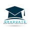 Graduates hat academic high education institute logo icon successful graduation student bachelor icon element on white background