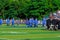 Graduates are walking the line to get a diploma