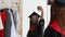 Graduating african american woman talking selfie portrait photo of herself wearing cap and gown Spbi