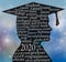 Graduation 2020 boy silhouette with word cloud