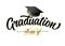 Graduation 2021, golden lettering with square academic cap