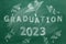 Graduation 2023. Chalkboard illustration