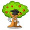 Graduation apple tree full of isolated mascot