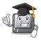 Graduation button F isolated in the mascot