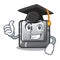 Graduation button G on a game cartoon