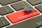 Graduation button, red key on keyboard. 3D rendering