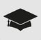 Graduation cap - black vector icon