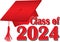 graduation cap class of 2024 red
