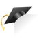Graduation cap. Element for degree ceremony and educational programs design. Graduation university or college black hat