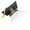 Graduation cap. Element for degree ceremony and educational programs design. Graduation university or college black hat