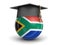 Graduation cap and flag of South African republic