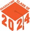 graduation cap graphic 2024 orange