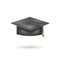 Graduation cap or hat vector realistic illustration. Academic graduation cap isolated on the white background