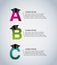 Graduation cap and letters icon. Infographic education design. V
