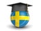 Graduation cap and Swedish flag