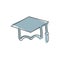 Graduation cap vector icon. Hight school symbol on cartoon style on white isolated background