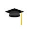 Graduation cap vector illustration, academy hat icon