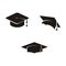Graduation cap vector illustration, academy hat symbol flat simple cartoon design