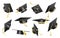 Graduation caps. Elements for degree ceremony and educational programs design. Graduation university or college black