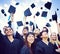 Graduation Caps Thrown in the Air