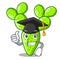 Graduation cartoon opuntia cactus in the desert