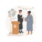 Graduation ceremony isolated cartoon vector illustrations.