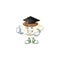 Graduation character cup coffee in cartoon mascot