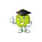 Graduation character granny smith green apple with mascot